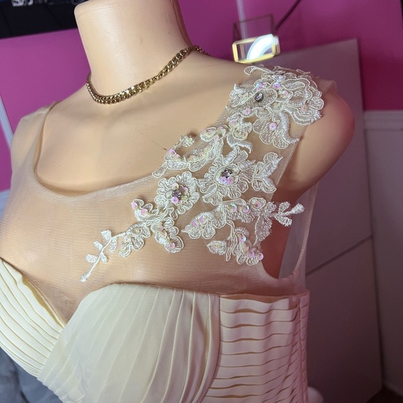 Elegant Cream Evening Gown - Picture 2 of 12